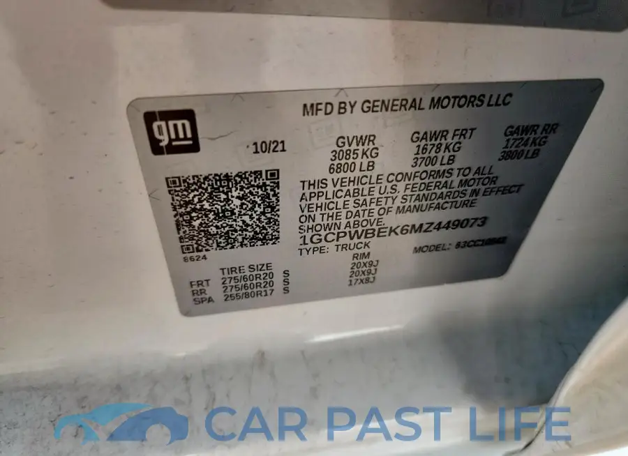 1GCPWBEK6MZ449073# 13
