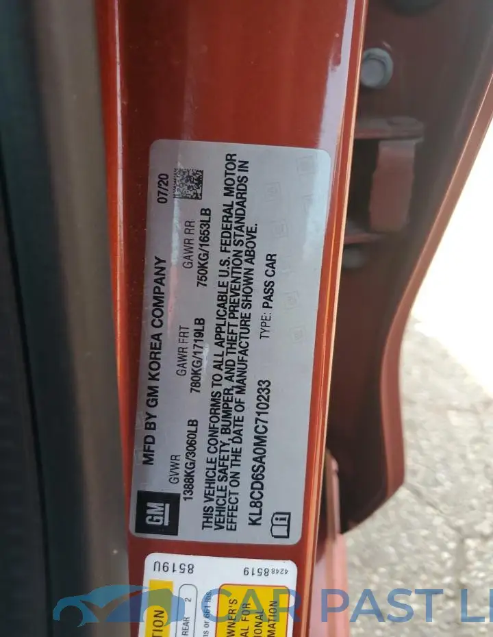 KL8CD6SA0MC710233# 12