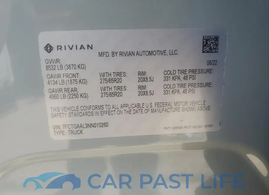 7FCTGAAL3NN010260# 12