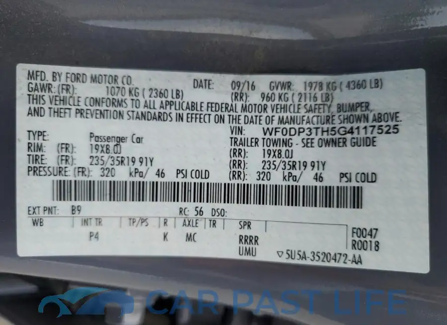 WF0DP3TH5G4117525# 13