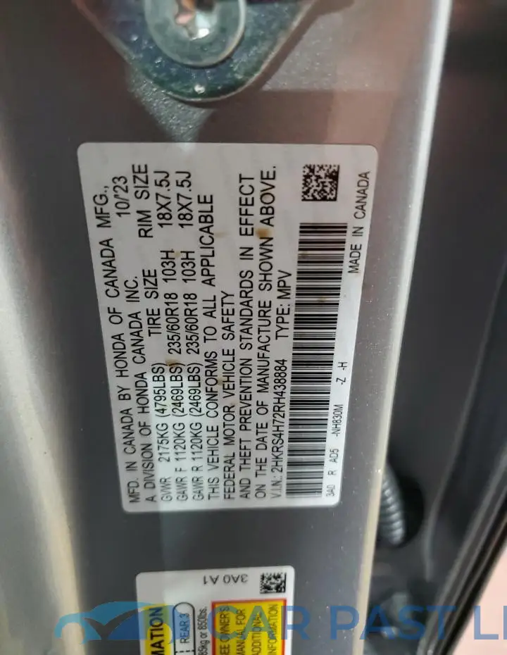2HKRS4H72RH438884# 13