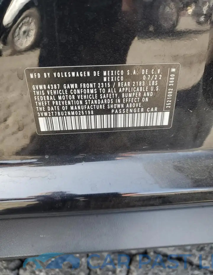 3VW2T7BU2NM025198# 12