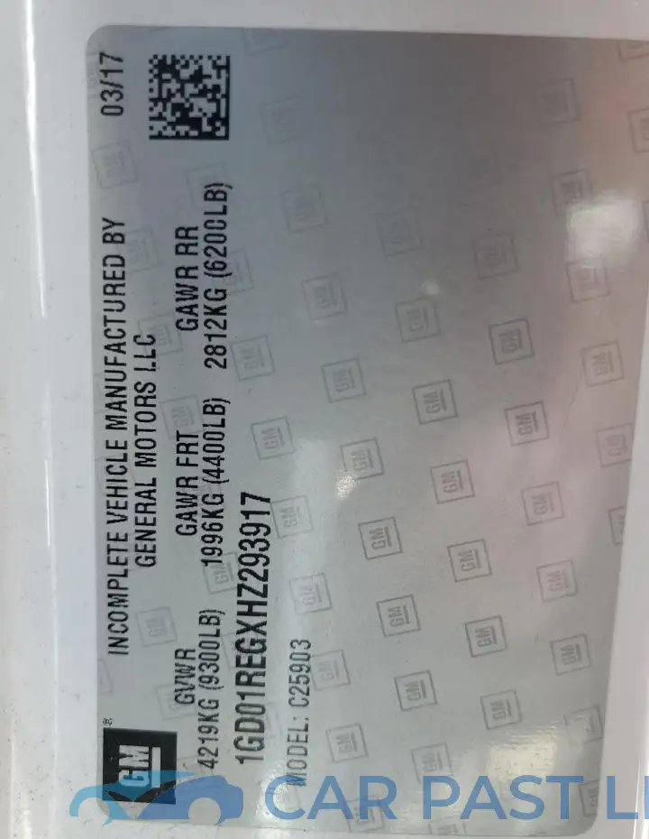 1GD01REGXHZ293917# 12