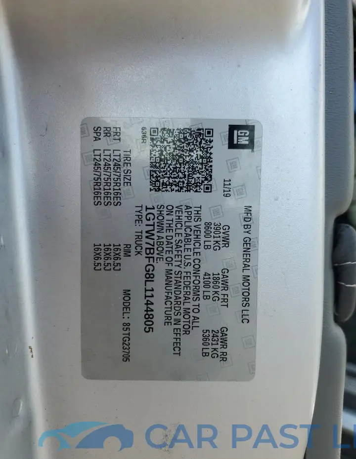 1GTW7BFG8L1144805# 13