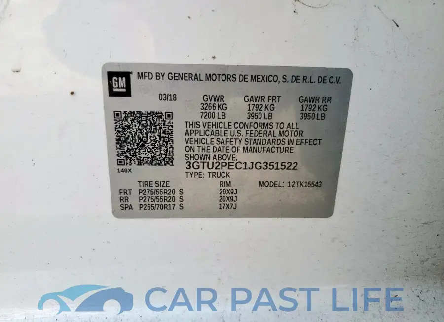 3GTU2PEC1JG351522# 12