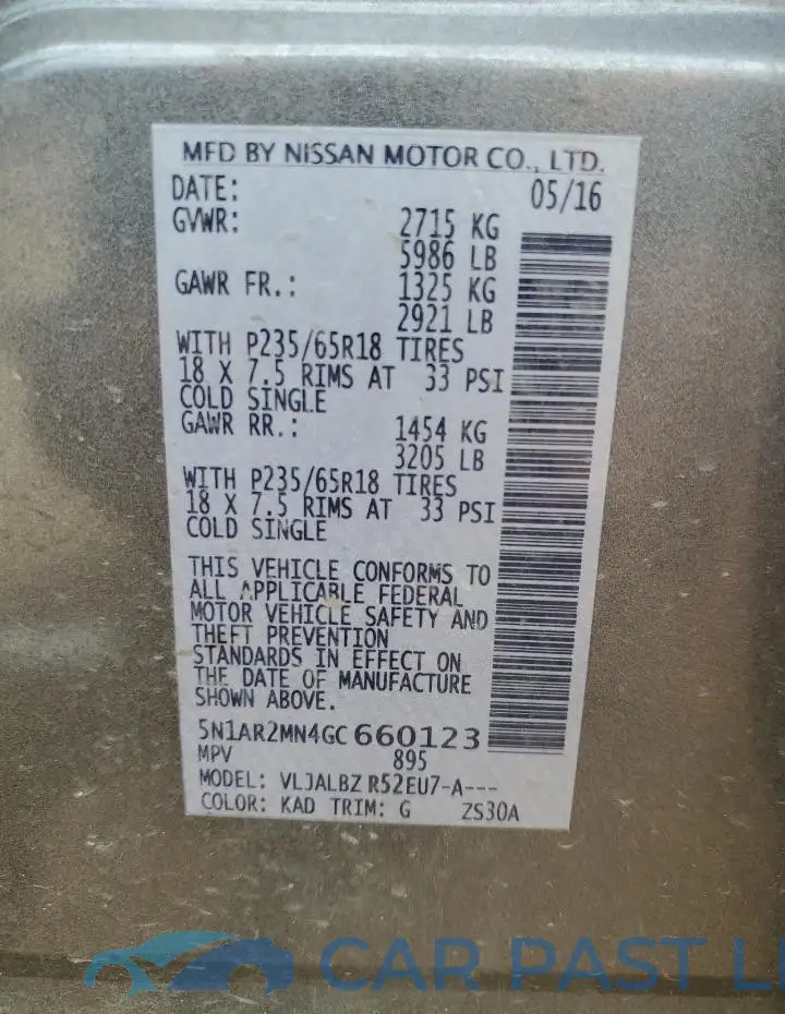 5N1AR2MN4GC660123# 13