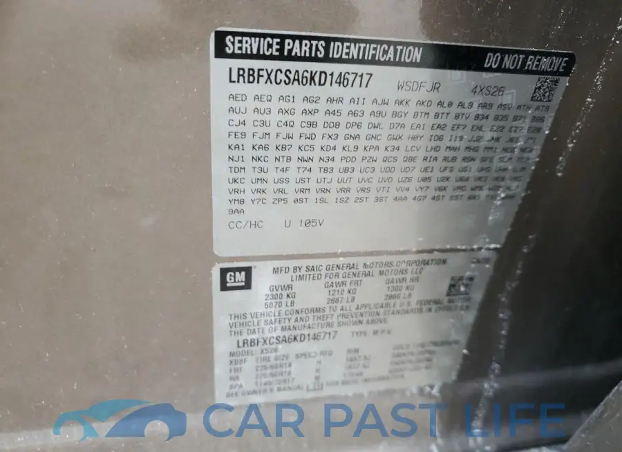 LRBFXCSA6KD146717# 13