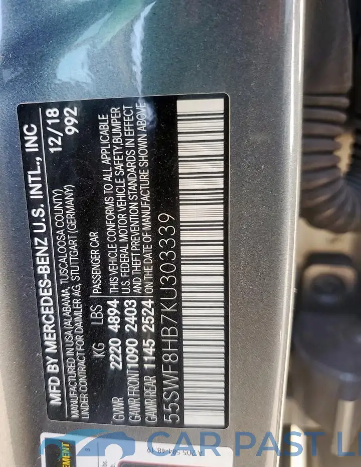 55SWF8HB7KU303339# 12