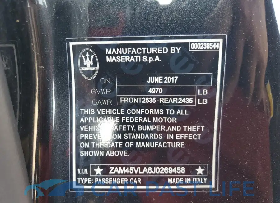 ZAM45VLA6J0269458# 12