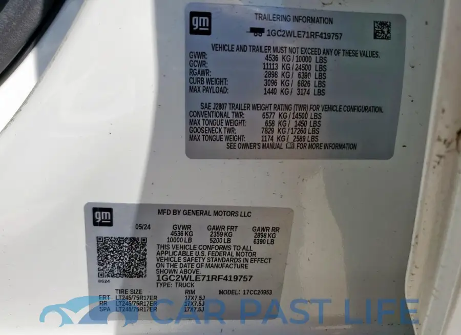 1GC2WLE71RF419757# 12