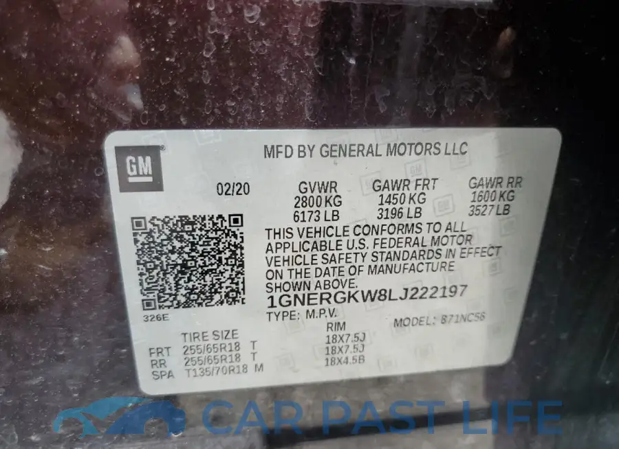 1GNERGKW8LJ222197# 13