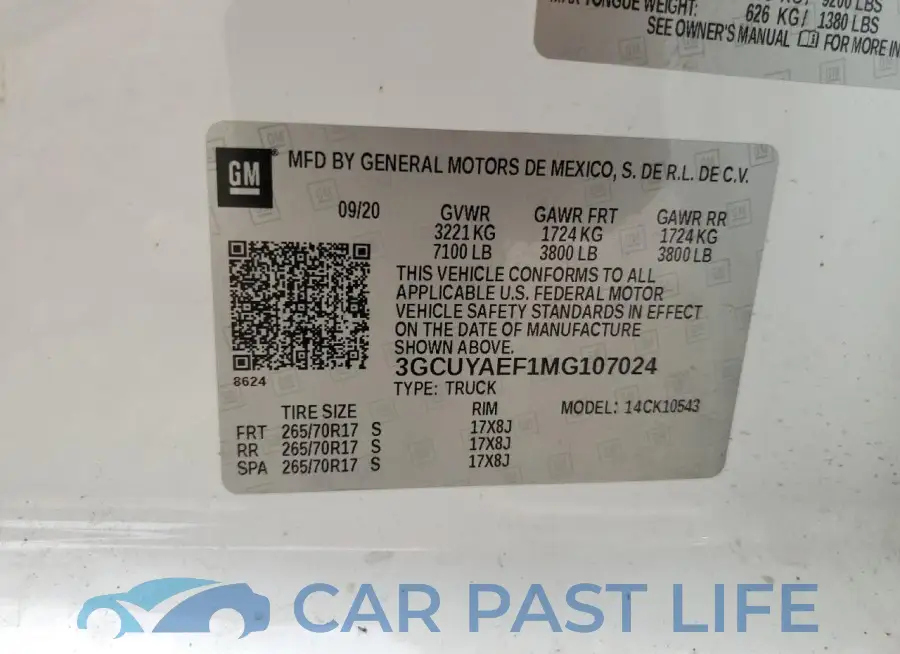3GCUYAEF1MG107024# 12