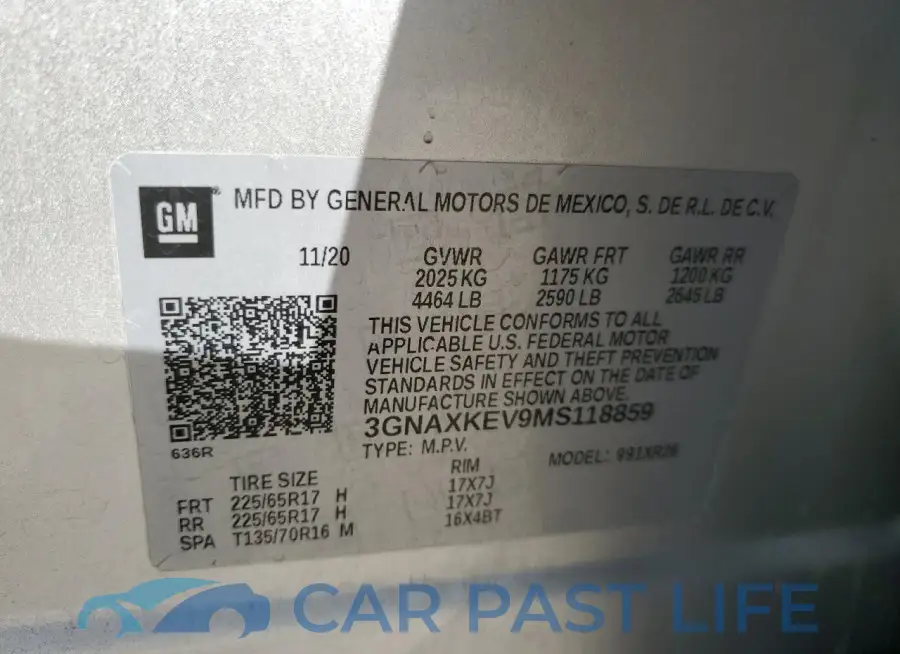 3GNAXKEV9MS118859# 14