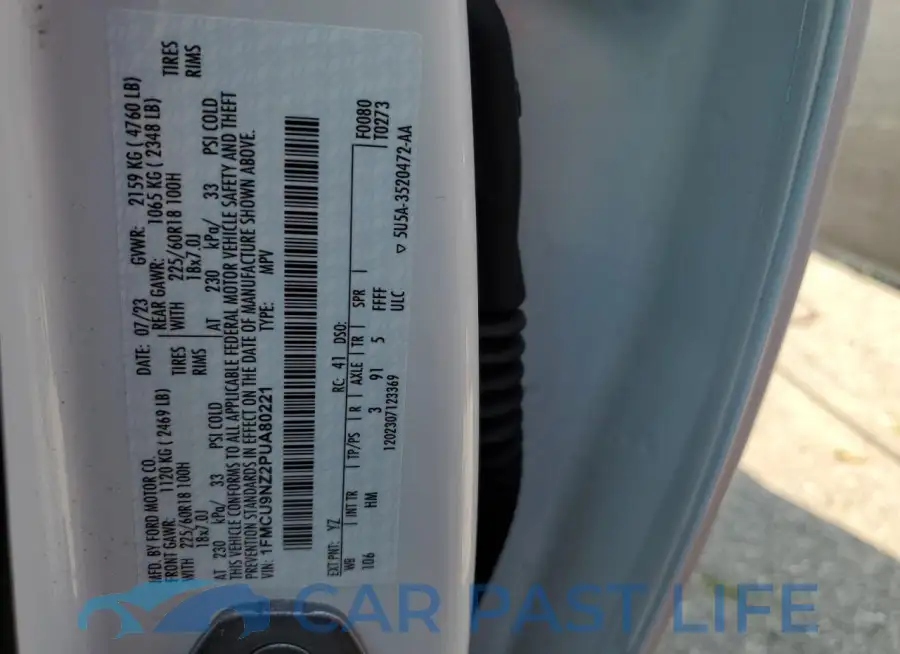 1FMCU9NZ2PUA80221# 14