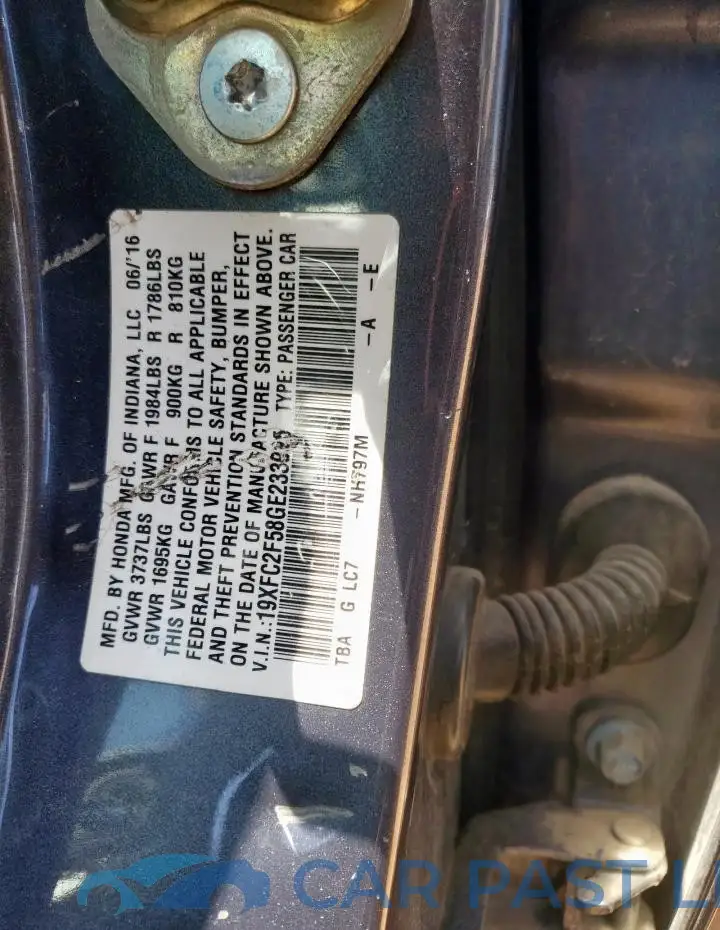 19XFC2F58GE233996# 12
