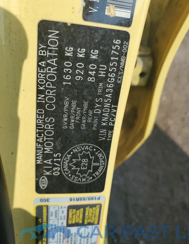 KNADN5A36G6551756# 12