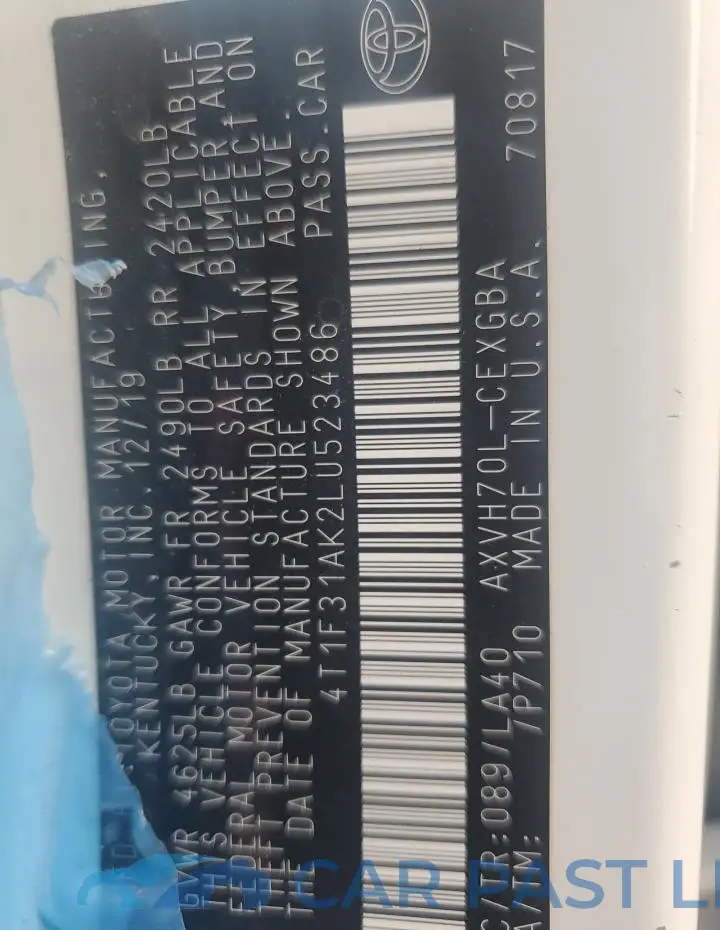 4T1F31AK2LU523486# 12
