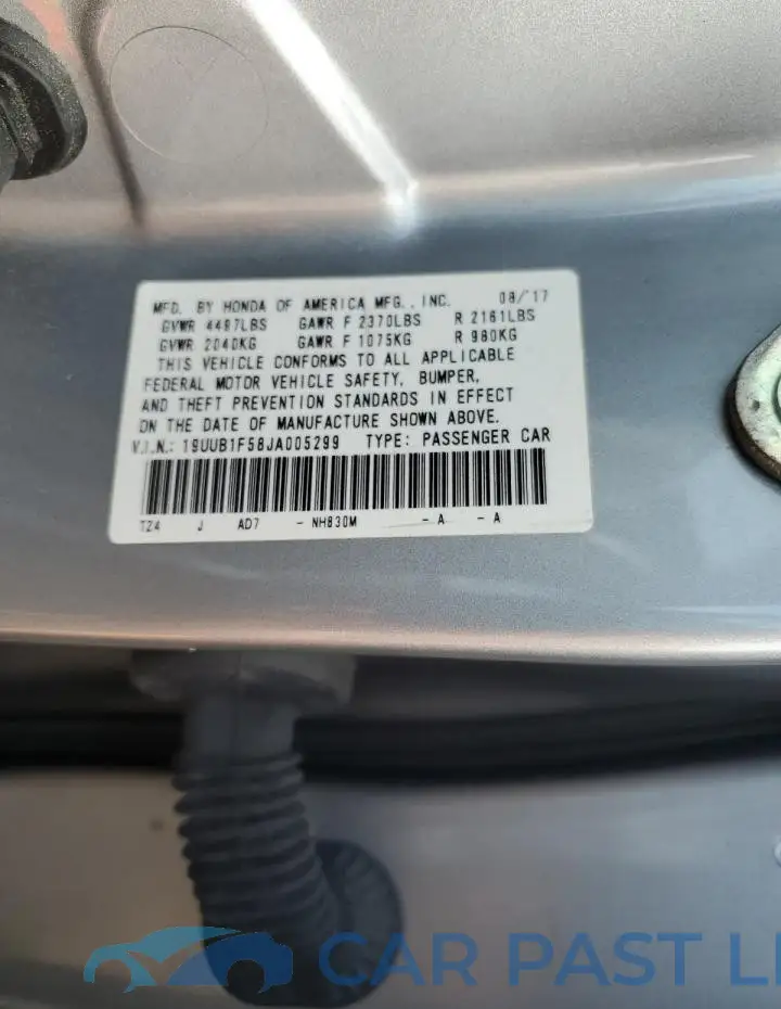 19UUB1F58JA005299# 12
