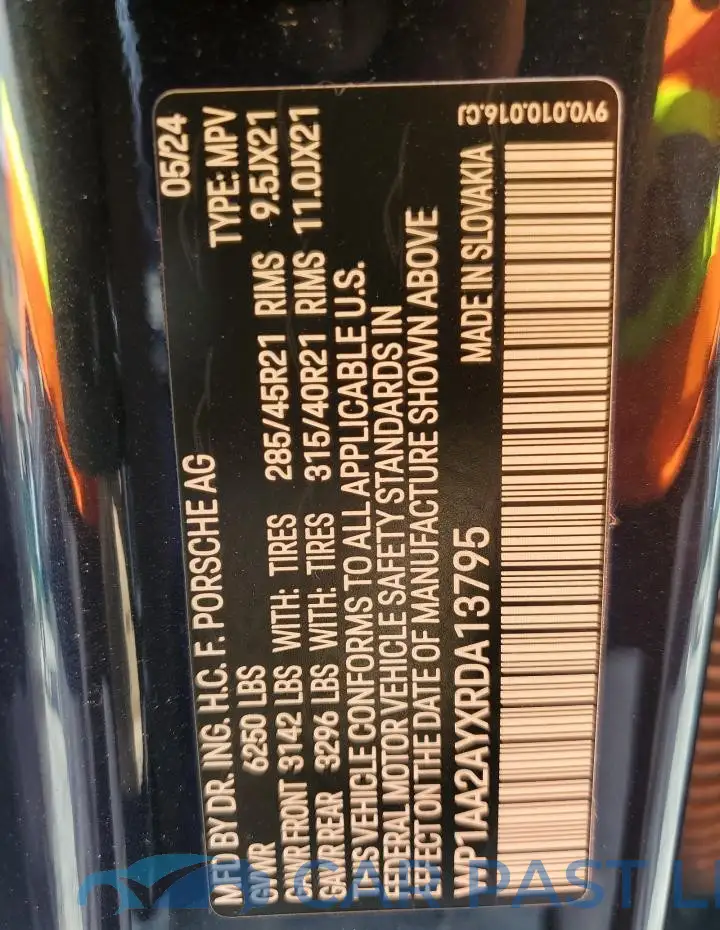 WP1AA2AYXRDA13795# 14