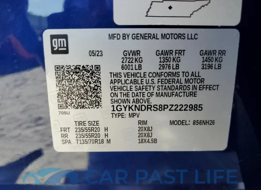 1GYKNDRS8PZ222985# 13