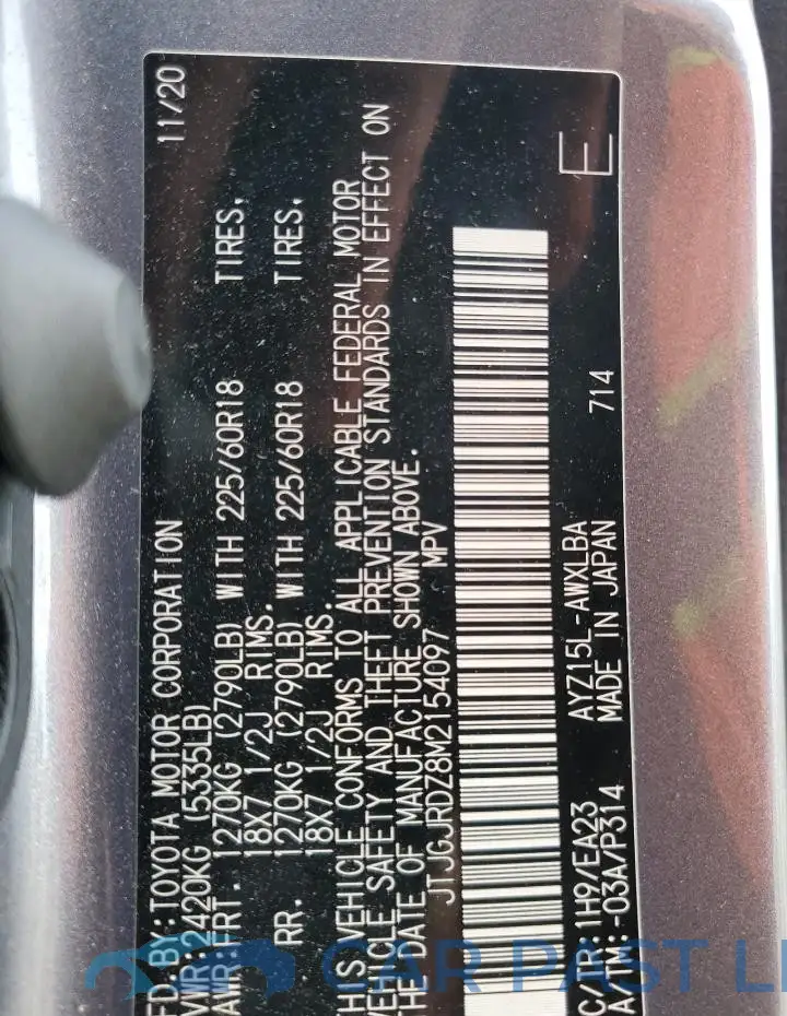 JTJGJRDZ8M2154097# 13