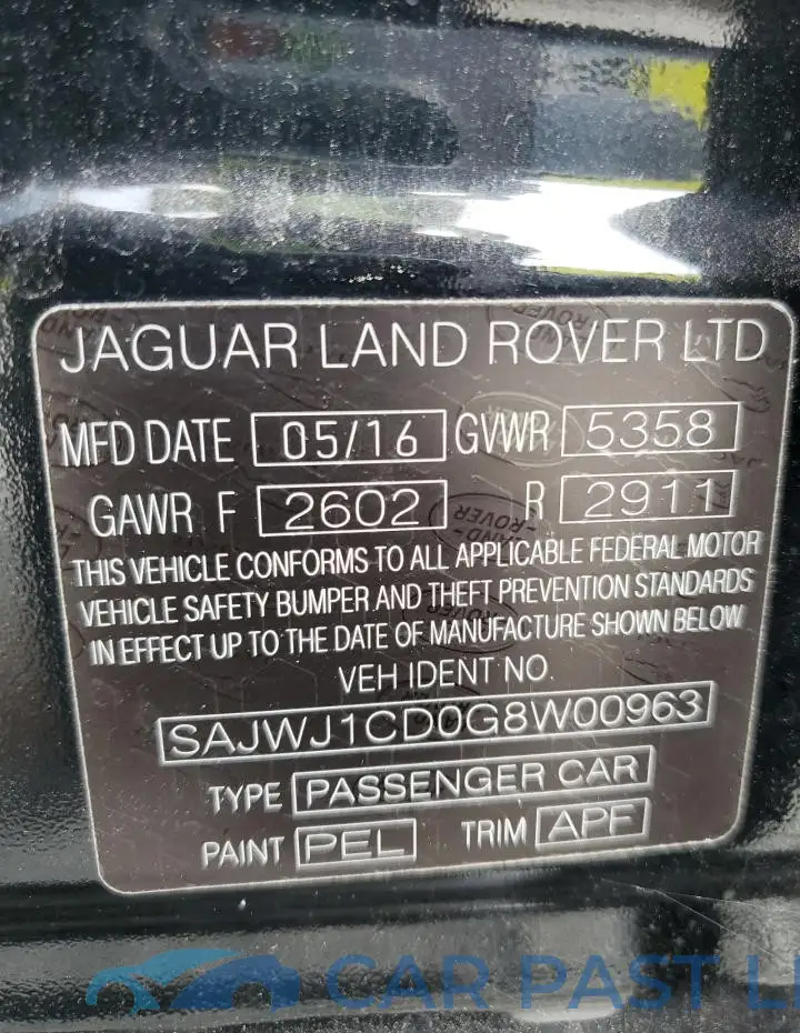 SAJWJ1CD0G8W00963# 12