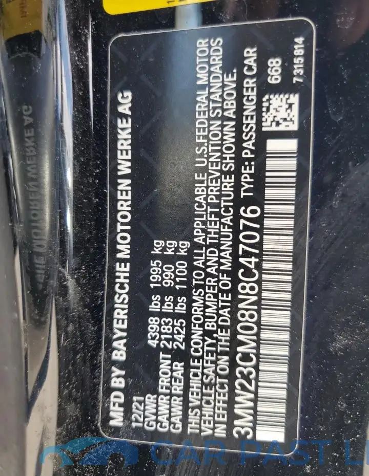 3MW23CM08N8C47076# 12