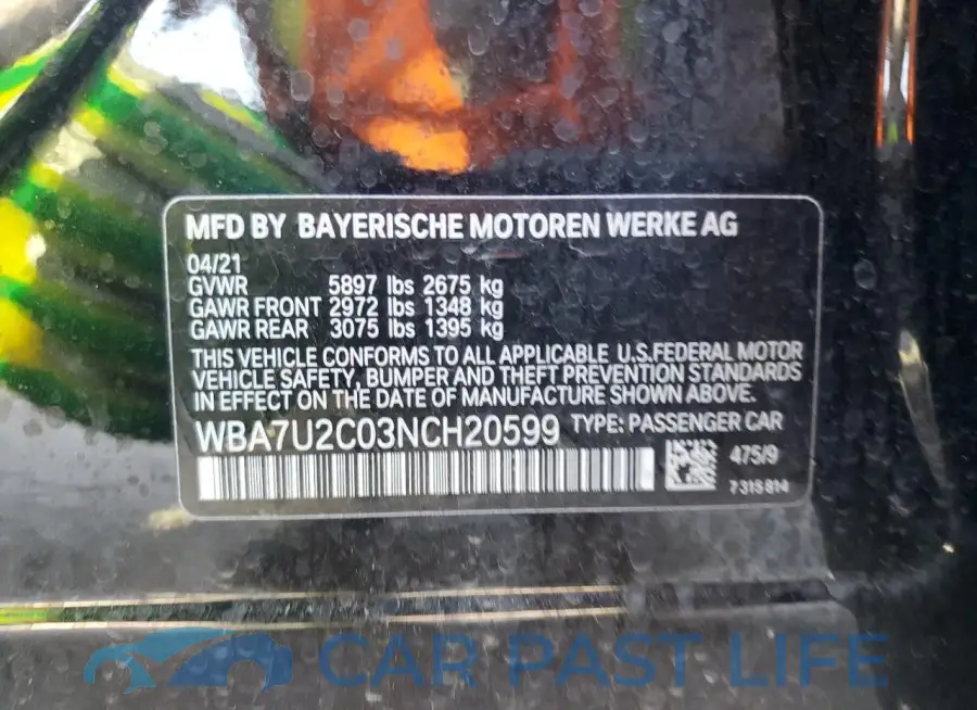 WBA7U2C03NCH20599# 12