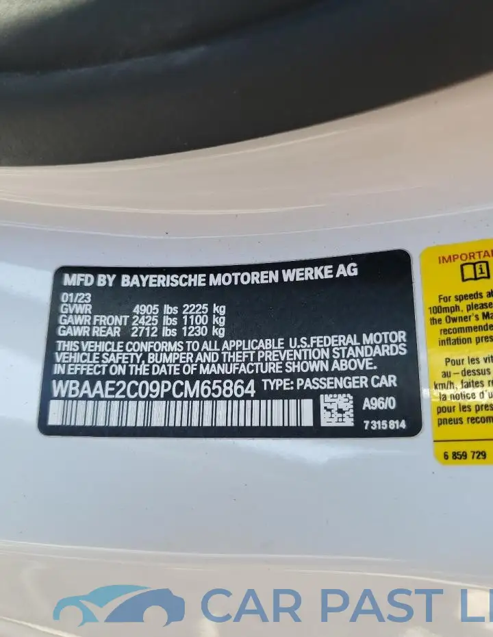 WBAAE2C09PCM65864# 12