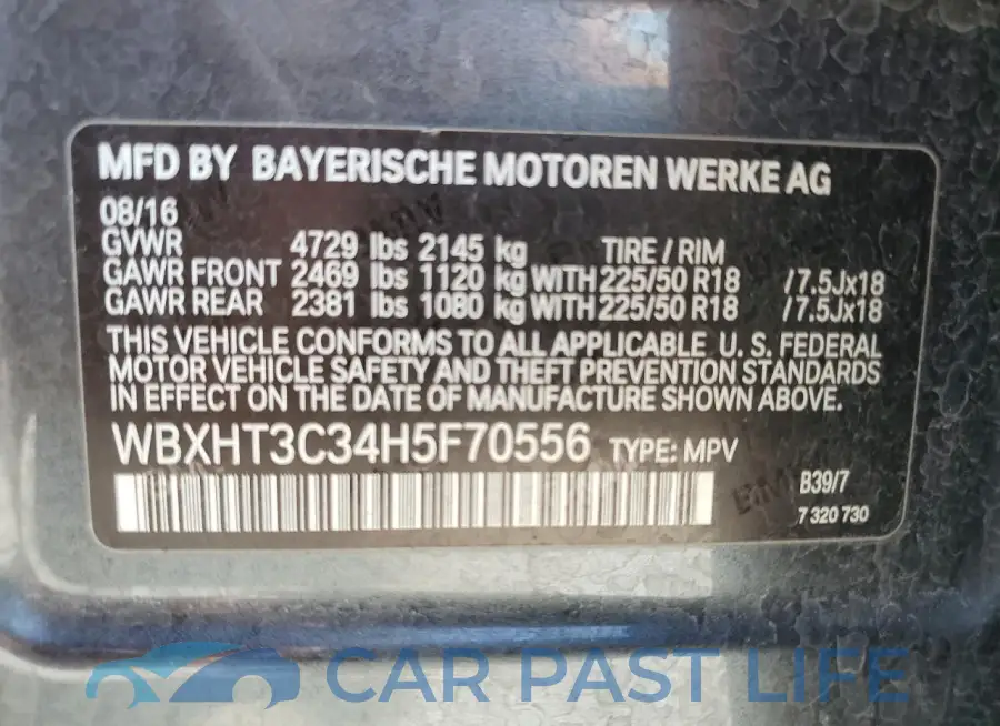 WBXHT3C34H5F70556# 13