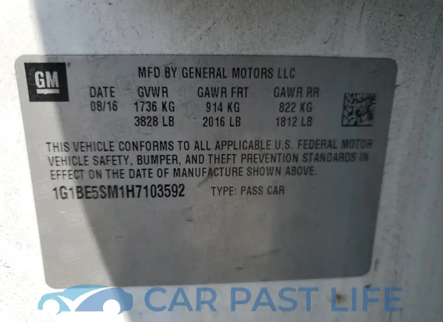 1G1BE5SM1H7103592# 12