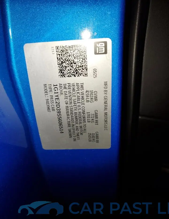 1G1YE2D39S5606514# 12