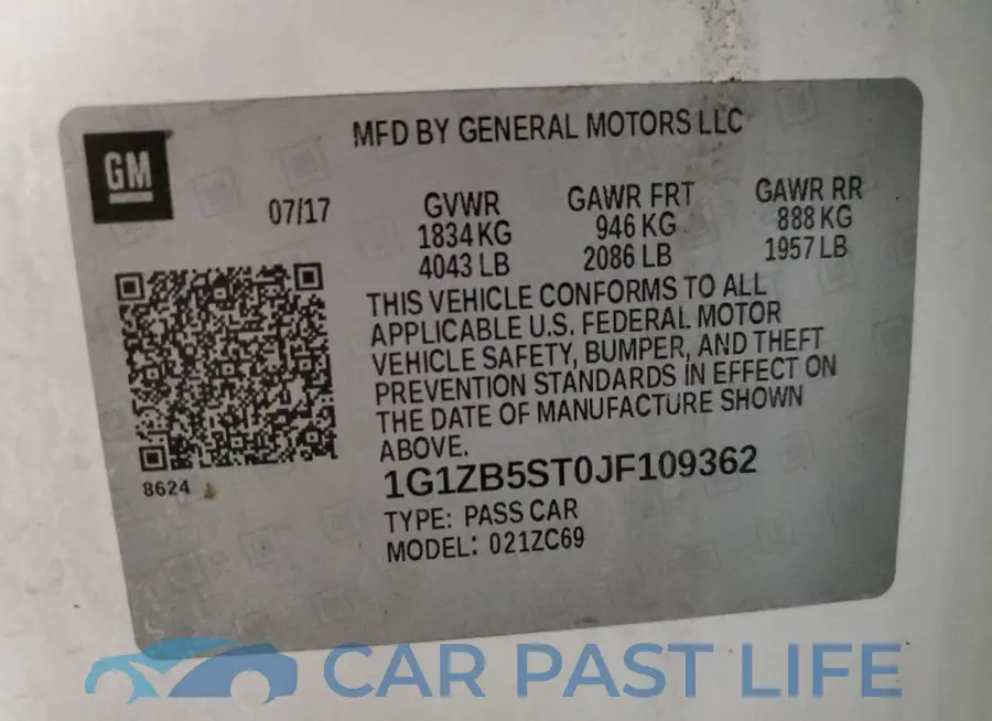 1G1ZB5ST0JF109362# 12