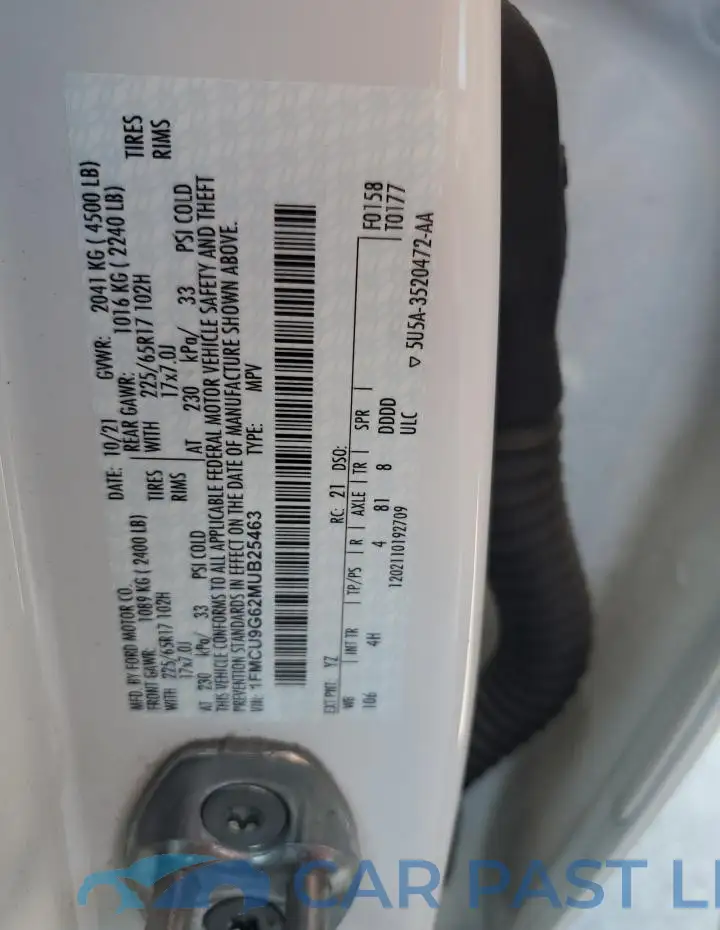 1FMCU9G62MUB25463# 13