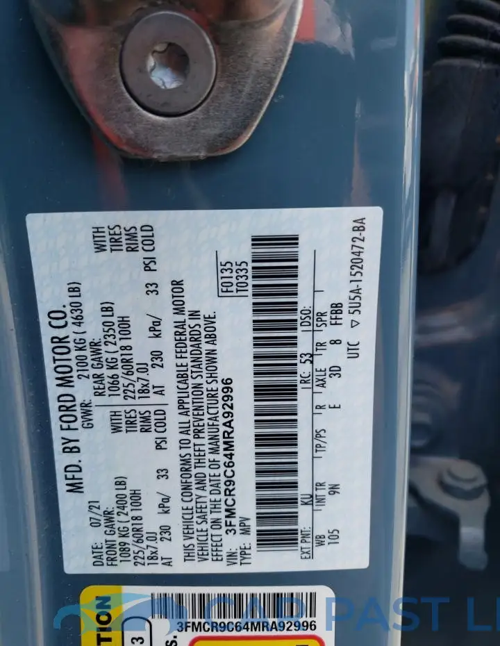 3FMCR9C64MRA92996# 13