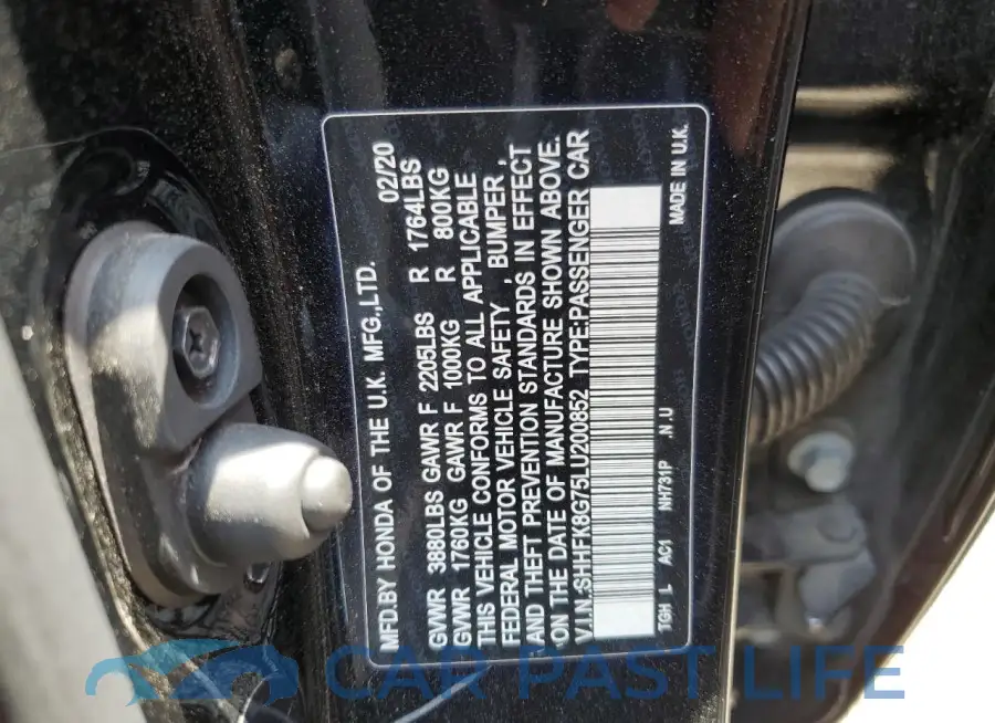 SHHFK8G75LU200852# 12