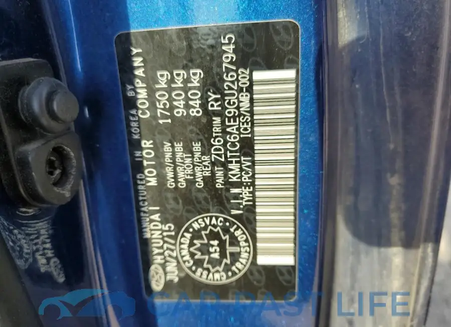 KMHTC6AE9GU267945# 12
