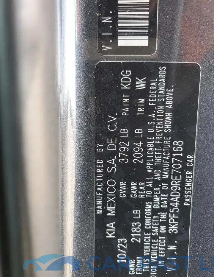 3KPF54AD9RE707168# 12