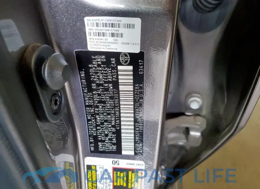 4T1A11AK8LU963017# 12