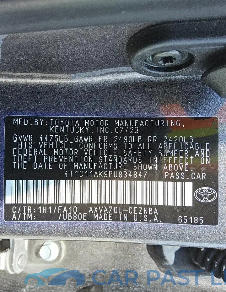 4T1C11AK9PU834847# 12