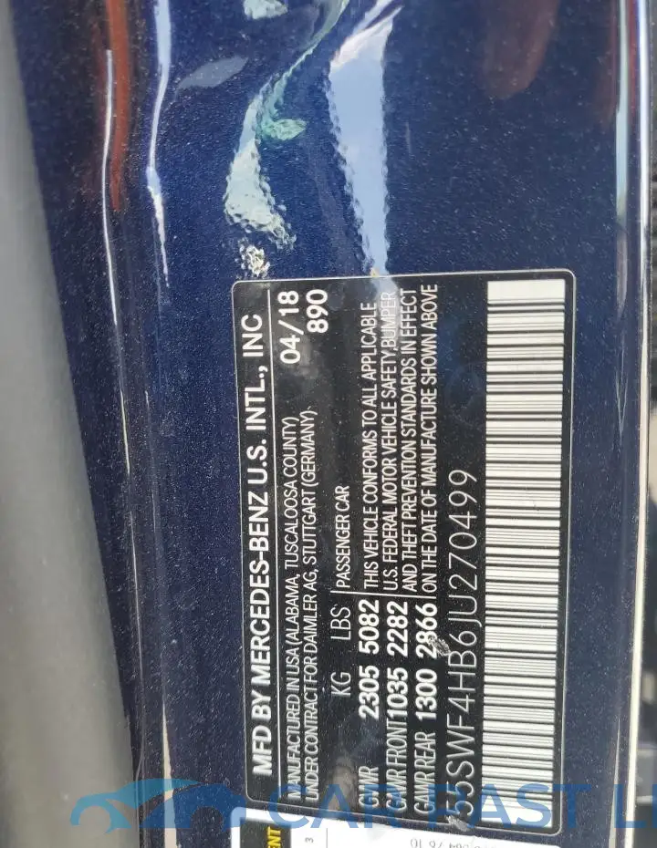 55SWF4HB6JU270499# 13