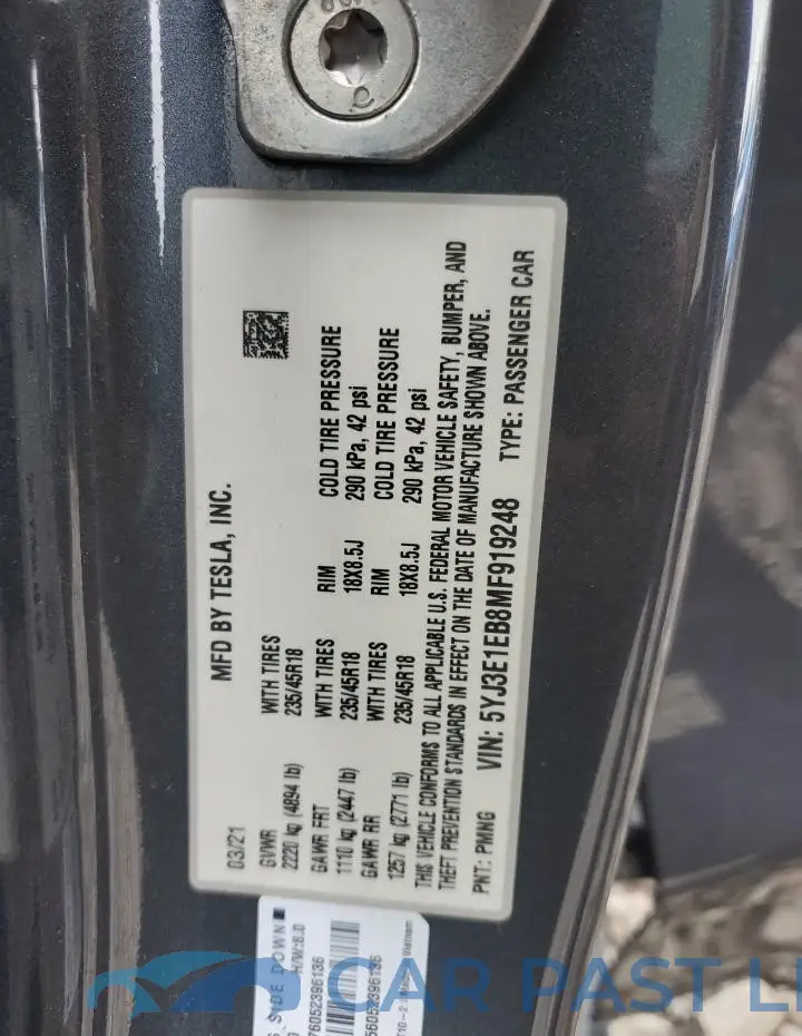 5YJ3E1EB8MF919248# 13