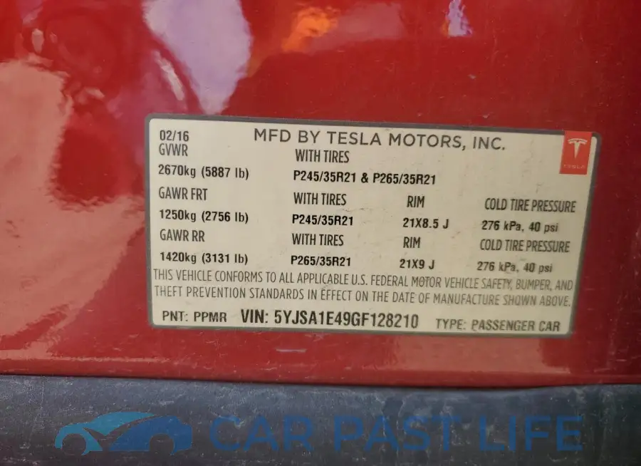 5YJSA1E49GF128210# 13