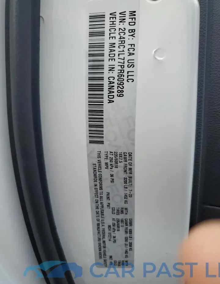 2C4RC1L77PR609289# 13