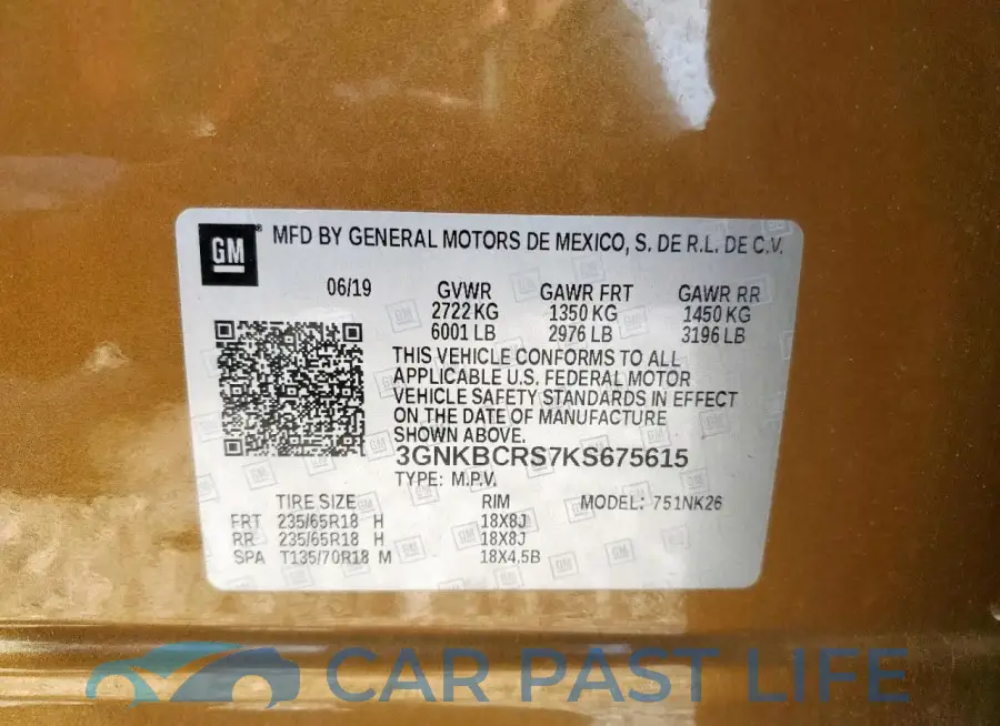 3GNKBCRS7KS675615# 12