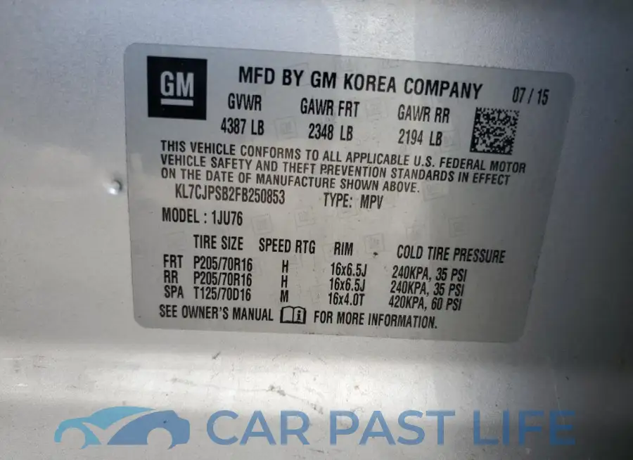 KL7CJPSB2FB250853# 12
