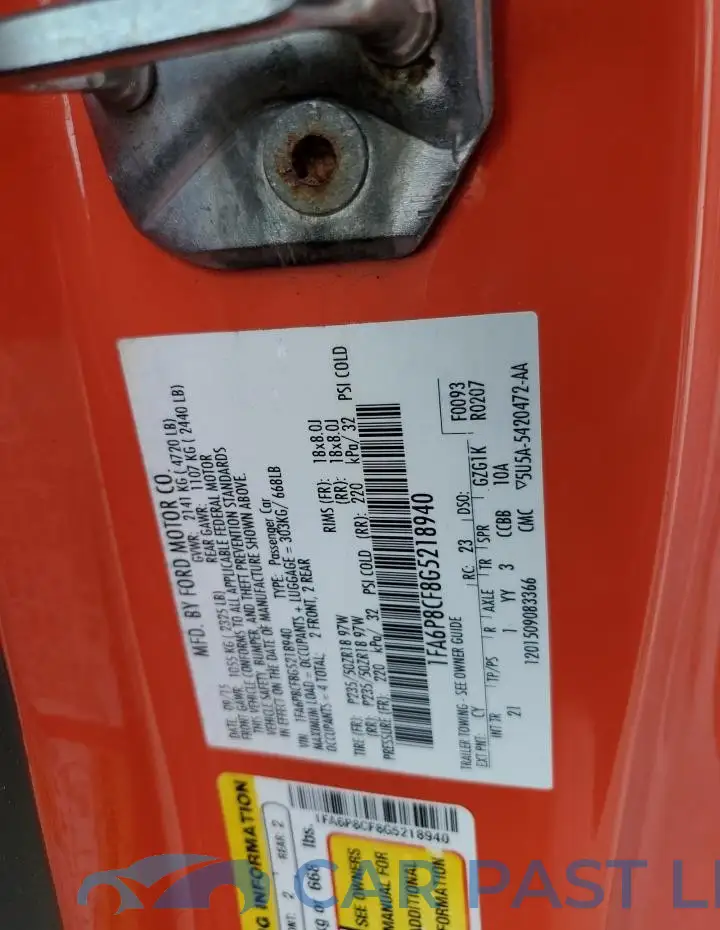 1FA6P8CF8G5218940# 12