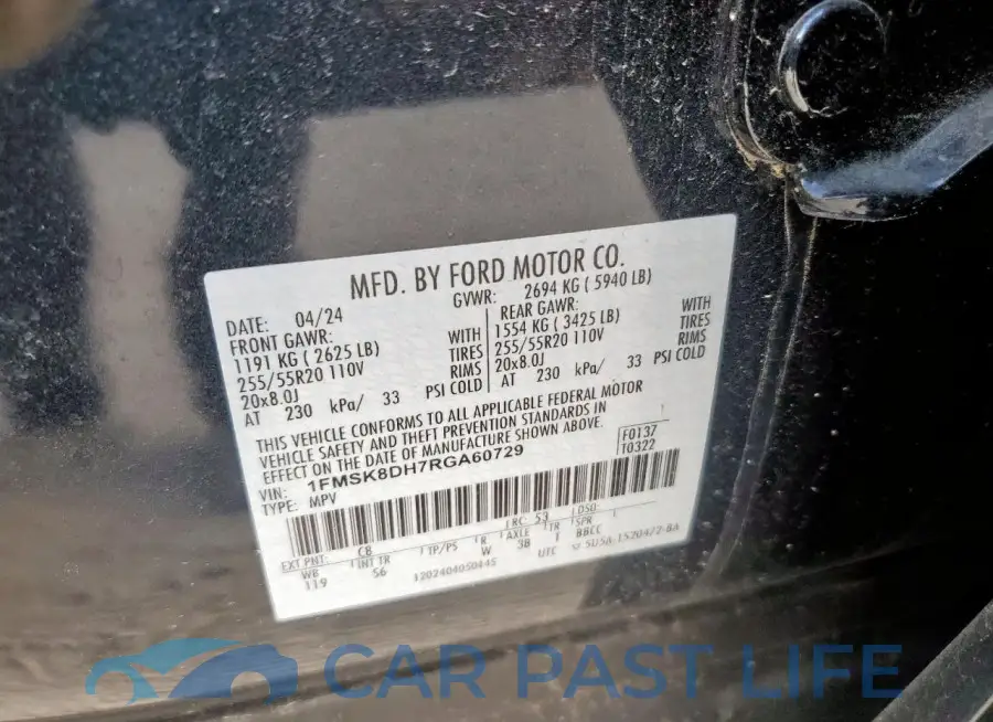 1FMSK8DH7RGA60729# 13