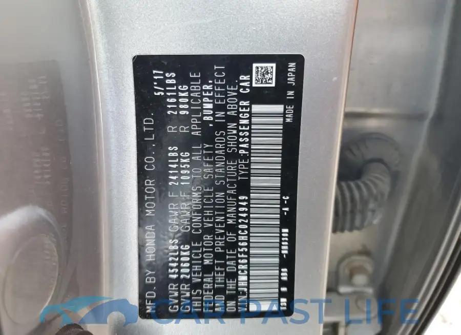 JHMCR6F56HC024949# 13