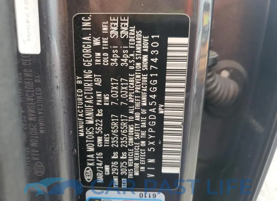 5XYPGDA54GG174301# 13